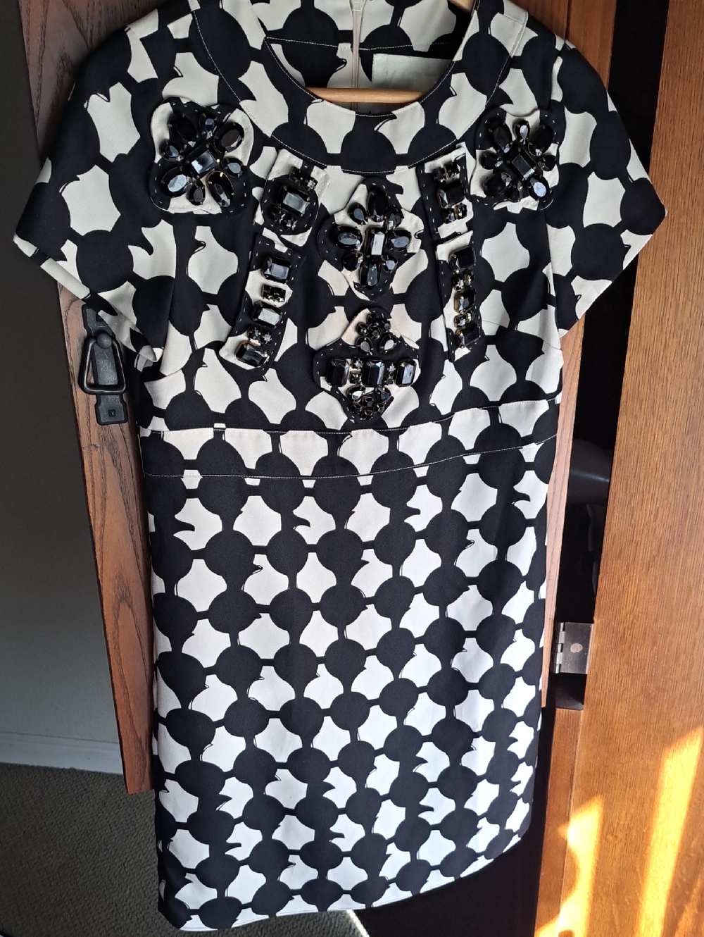Karta Anthropologie Gemstone Embellished Mod Geometric Shift Dress Medium